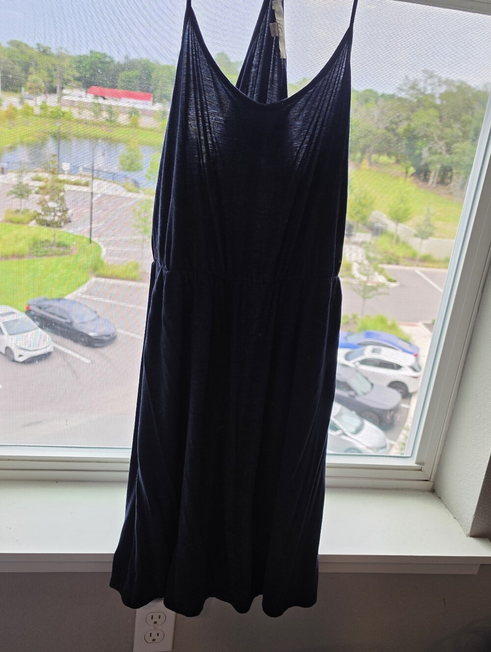 LOFT Navy Velvet Slip Dress